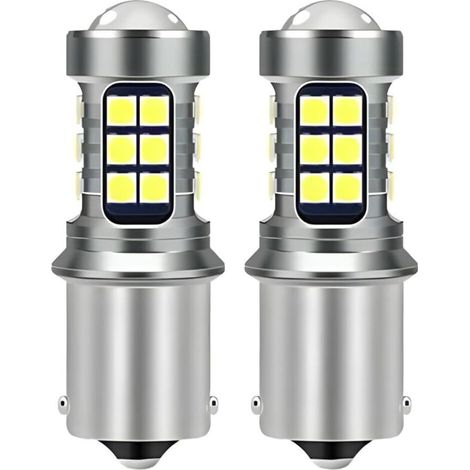 Lot de 2 ampoules LED blanches 12 V 1156 pour feu de recul arrière de voiture (1/4)