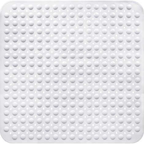 Tapis de Douche Antidérapant, Tapis Douche Antidérapant Rectangulaire, Bain 80 x 80 cm TPR Blanc à Bulles, Natte de Bain Lavable en Machine, pour Baignoire, Cabine, Salle d'eau, Maison (1/5)