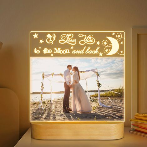 Cadre photo lumineux, décoration de table, cadeaux pour un ami amoureux (1/5)