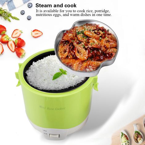 Cuiseur à riz/cuiseur vapeur électrique portable multifonctionnel 24 V 180 W 1,6 L pour voiture (vert) (1/5)