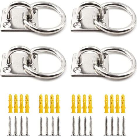 Set of 4 ceiling hooks, suitable for wall hooks, hanging chairs, awnings and nautical accessories. (1/5)