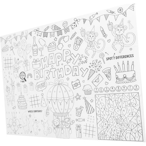 Nappe d'anniversaire en Papier 80x110 Cm pour Fête Garçon Et Filles Thème Animaux Colorés Décoratifs Stimulant Créativité Famille (1/5)