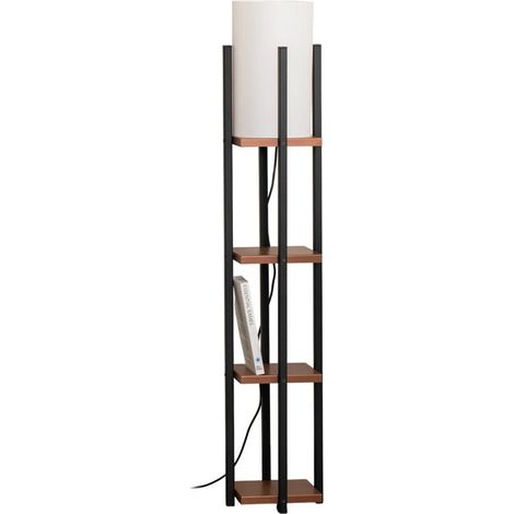 [GEBRAUCHT] B-Ware Opviq Stehleuchte Standlampe Regal schwarz kupfer Metall Textil Höhe 130 cm669 (1/2)