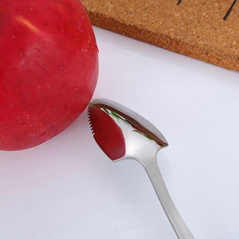 Cuillère pamplemousse inox - 1pc, Long manche dentelé pour agrume et dessert Cuneary (1/5)