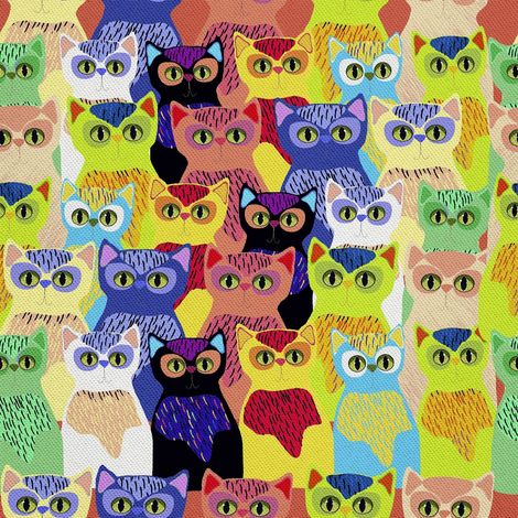 Tela decorativa para exteriores Oxford - Motivo de gatos coloridos 2 I DX406 (1/5)