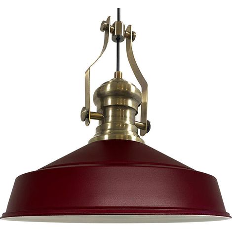 Handbemalte Industrielle Hängeleuchte aus Burgund Metall – Vintage-Kronleuchter E27 Ø41 cm für Wohnzimmer, Schlafzimmer Oder Esszimmer (1/5)