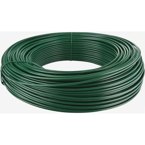 Fil de fer incassable plastifié 3,1 mm x 100 m – Pour fixation clôtures et attache plantes – Usage intérieur et extérieur – Tenax