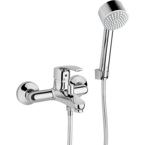 Gruppo vasca esterno Jacuzzi  rubinetteria con doccia duplex Lucente ottone cromo (1/2)