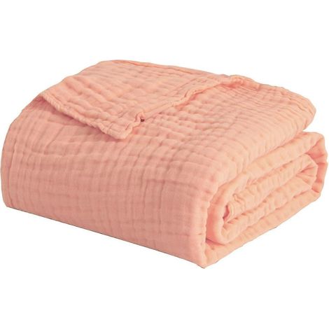 Couverture en coton 100 % mousseline douce pour canapé, couverture respirante 4 couches en gaze, douce en toutes saisons (1/5)
