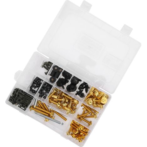 Universelles Schraubenset für Motorradverkleidungen, goldfarbene Aluminiumbefestigungen, Windschutzscheibenschrauben, Motorradreparaturschraubenset (1/5)