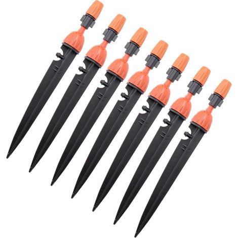 7pièces Système Irrigation Goutte avec Émetteur sur Piquet Et Arroseur Ajustable pour Jardinage Quotidien (1/2)