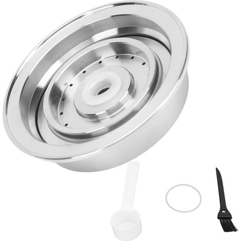 Adaptateur de Capsule de Café, Adaptateur de Dosette de Café en Acier Inoxydable Réutilisable Utilisation Pratique, Grand à Petit Support de Convertisseur, Avec pinceau et cuillère (1/5)