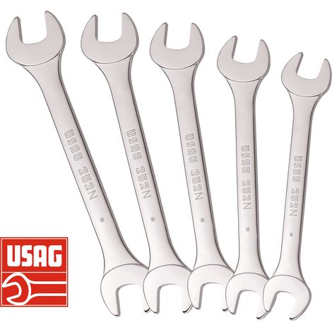 USAG 252 N/SE5 KIT SERIE 5 CHIAVI A FORCHETTA DOPPIE CHIAVE FISSA FISSE 02520863 (1/2)
