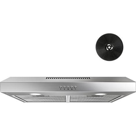 Hotte aspirante FIREGAS 60 cm, évacuation et recyclage, moteur brushless, classe énergétique A