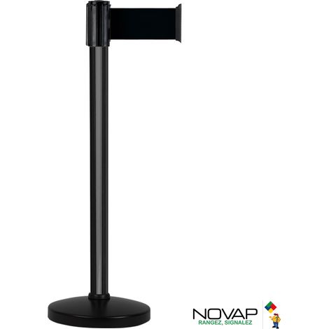 Poteau COLOR alu Noir à sangle Noir 3m x 100mm sur socle portable - 2053389