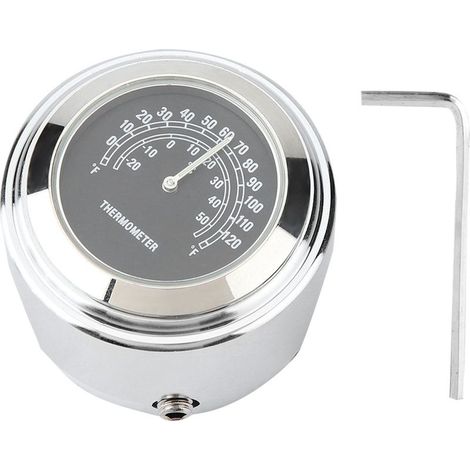 Thermometer to fitment on handlebar of motorcycle, 22-25mm, dial of temperature, gauge (1/5)