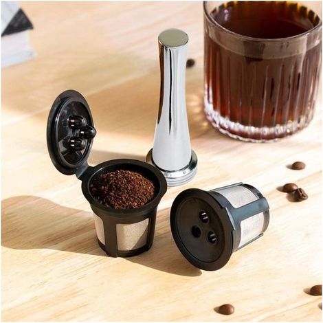 Set of 4 filters to coffee reusable K Cups for machine to coffee Ninja Dual Brew, dosettes of coffee reusable, filter to coffee (1/4)
