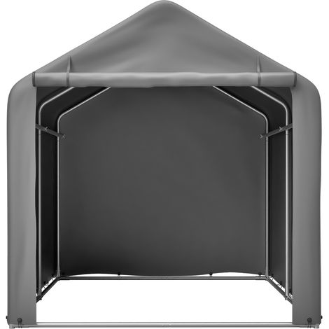 ELVMI Caseta para Bicicletas con Puerta Enrollable, Ventilaciones y Techo Trapezoidal de Metal y PE Gris 160 x 220 x 165 cm (1/5)