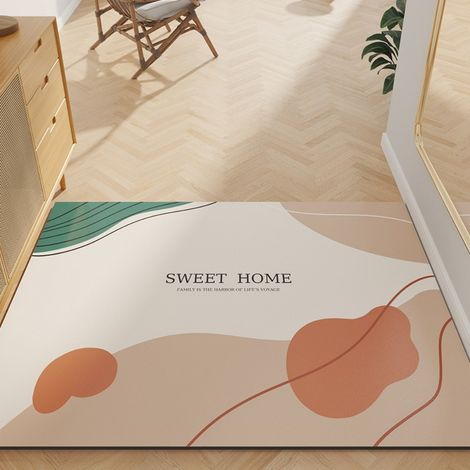 Brise printanière et brise légère - Format horizontal 4060cm (cuir) Tapis de sol en cuir imperméable et résistant à l'huile, lavable et facile d'utilisation, adapté à un usage domestique, y compris p (1/5)