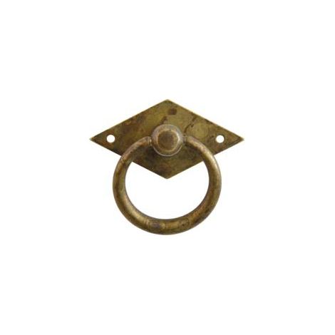 MANIGLIE PER MOBILI SNODATE MOD.12230 IN OTTONE ANTICATO- - mm.50x33 - 5 pezzi METALSTYLE