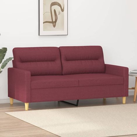 2-Sitzer-Sofa Weinrot 140 cm Stoff vidaXL (1/5)