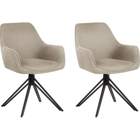 Esszimmerstuhl 2er Set drehbar JODAR Taupe