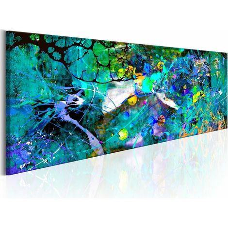 Tableau jungle de saphir - 135 x 45 cm (1/4)
