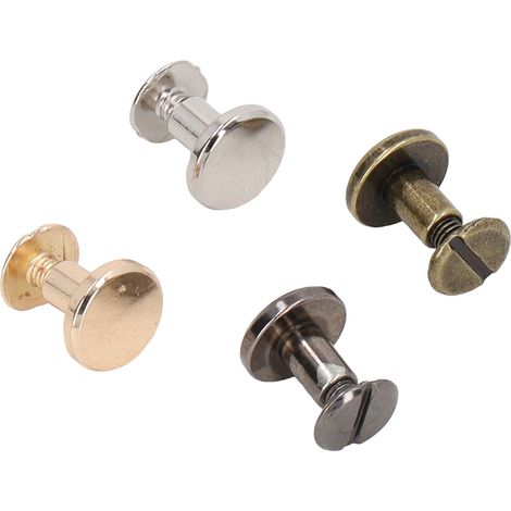 Rivets à tête plate en cuivre et vis de fixation de boucles de ceinture entièrement en cuivre pour la reliure en cuir, les travaux manuels, les registres de bricolage et la reliure en cuir. (1/5)