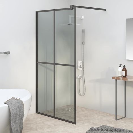 Paroi de douche pour douche à l'italienne 118 x 190 cm, verre de sécurité foncé (1/5)