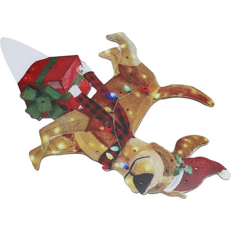 Décor lumineux de Noël pour chien avec guirlande lumineuse en acrylique mignon pour extérieur, animaux pour porche et jardin 06 (1/5)