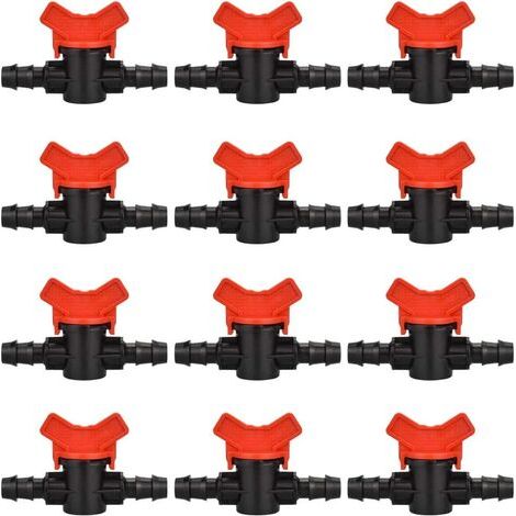 Robinetterie Jardin - Robinet Coupure Arrosage 16 mm - Raccord Plastique pour Tuyau d'Arrosage - 12 Pièces (1/5)