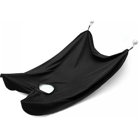 BEBUSINGOTO Verstellbare Stoff-Rasierschürze mit Saugnäpfen, Bartformungswerkzeug, Nylon-Trimm- und Schneideschürze für Herrenbärte (1/5)