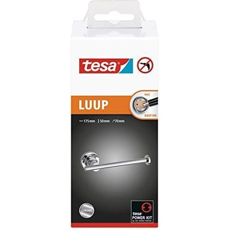 tesa Luup portarrollos adhesivo sin taladro cromo