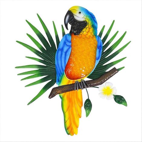 Décoration murale perroquet en métal, oiseaux d'extérieur, pour mur ou clôture A (1/5)