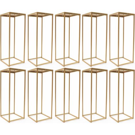10pcs Wedding Flower Stand Metal Geometric Centrepiece Art Column Tall Prop 80cm (1/5)