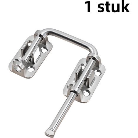 Serrure de porte universelle monobloc en métal pour fenêtres coulissantes portes de cabanon garage moustiquaires et portails de jardin argenté (1/5)
