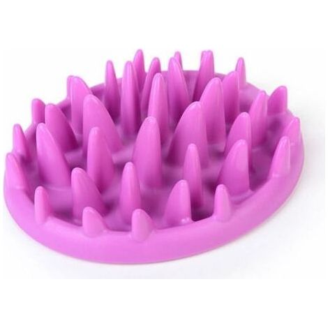 Gamelle anti-glouton pour chien et chat – Plastique violet – Ralentit la vitesse de consommation – Taille 26.5 x 23 x 7.5 cm-Chrom (1/5)