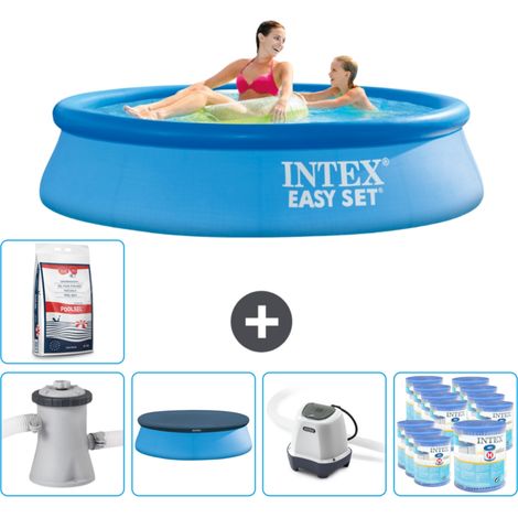 Intex runder aufblasbarer Easy Set-Schwimmpool – 244 x 61 cm – Blau – Inklusive Zubehör CB55 (1/5)