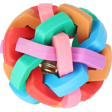 Jouet pour chiot coloré et doux avec clochette intérieure, petit jouet interactif pour animaux de compagnie (1/5)