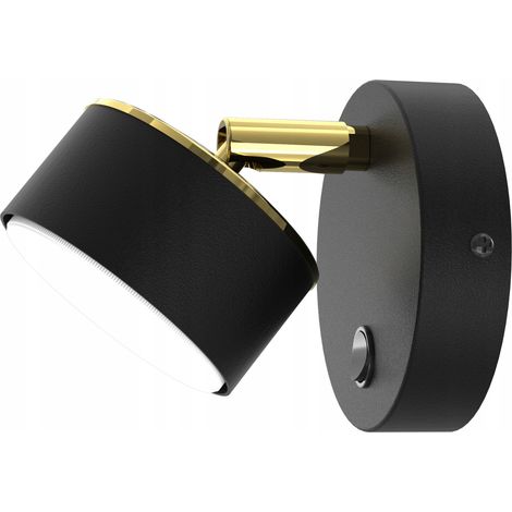 Wand- und Deckenleuchte, schwarz-goldene GX53-Lampe aus Polen (1/5)