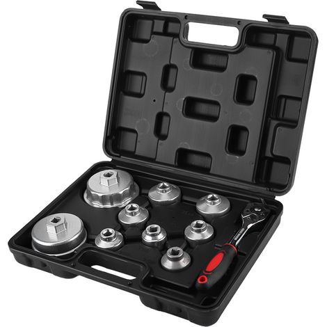 Ensemble de 10 clés universelles pour filtre à huile, douilles pour extracteur de bouchons (1/5)