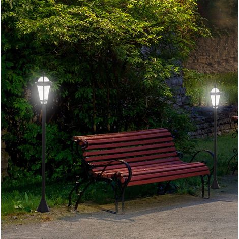 LED-Solar-Außenlaternen, 2er-Set, IP44, ABS, H129 cm, schwarz OKMYHOME (1/5)