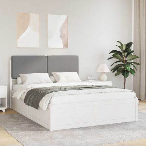 Estructura de Cama con Cabecera Tapizada Gris Claro vidaXL (1/5)
