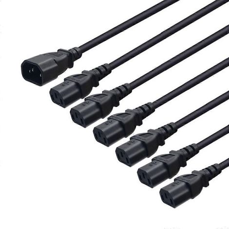 Câble d'extension d'alimentation IEC320 de 150 cm avec répartiteur C14 vers 6xC13 pour moniteur UPS et PDU