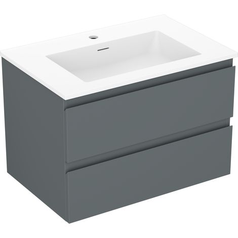 Mexen Orio armoire de salle de bain 70 cm avec lavabo Otis, 2 tiroirs, graphite mat/blanc mat - 91A10-07047-2-BFF66-W18M01 (1/5)