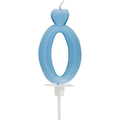 Bougie numéro 0 Cœur Gâteau Bleu