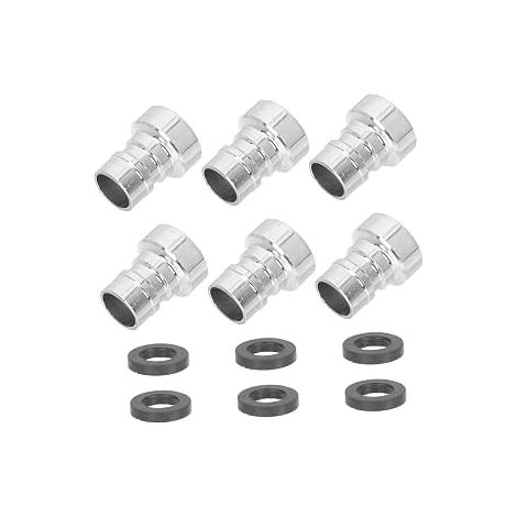 6 adaptadores de grifo de acero inoxidable para una conexión duradera en fregaderos de cocina, inodoros y filtros de agua. Accesorios de plomería.