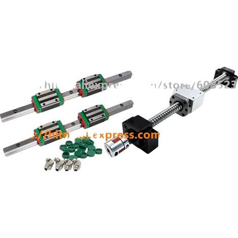 Rail de guidage linéaire et glissières, construction en acier durable, compatibilité CNC polyvalente, SFU1605 HGH15CA, SFU1605 HGH15CA-a, 700mm (1/2)