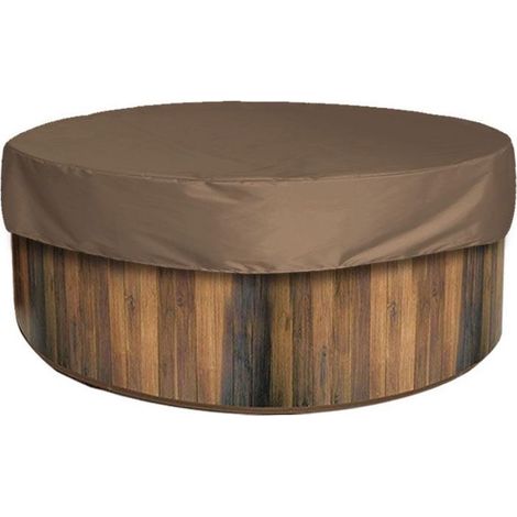 Couverture de baignoire imperméable et anti-UV pour spa et jacuzzi, mobilier d'extérieur, marron neuf (1/3)