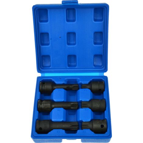 SET INSERTI PER AVVITATORI AD IMPULSI 6PZ ATTACCO 1/2" SPLINE M14-M18 GEKO